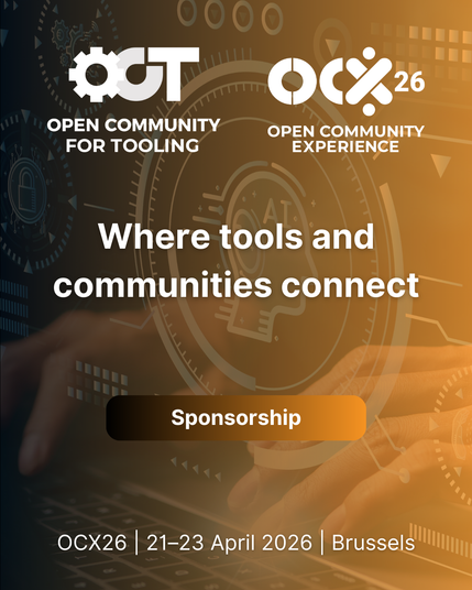 Where tools and communities connect, April 21-23 2026 in Brussels. This is the call to action to sponsor the event
