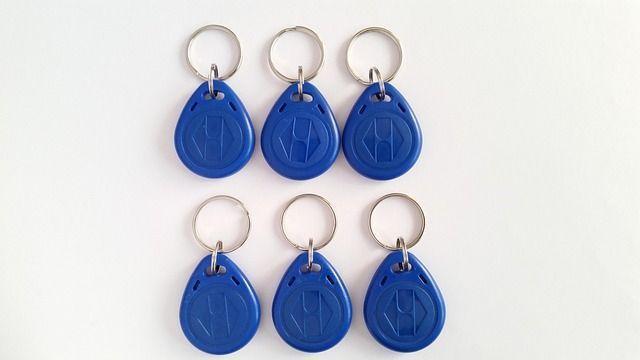 Six blue RFID chips.