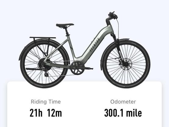 Screen shot from a bike app showing mileage. 
