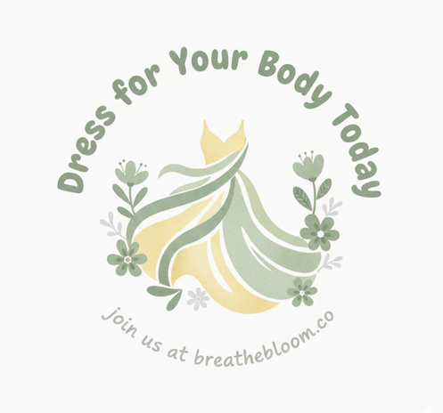 wellness logo for 'women over 40' with colors: Pastel Yellow, Sage Green, Light Gray; breathebloom.co