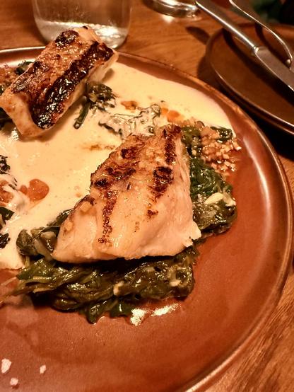 Ocean perch with spinach was also a revelation 