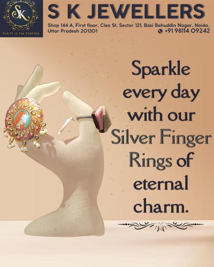 Discover timeless elegance at S K Jewellers, the Latest Gold & Silver Jewellery Shop in Noida. Our beautifully crafted silver finger rings add a touch of eternal charm to your everyday style.