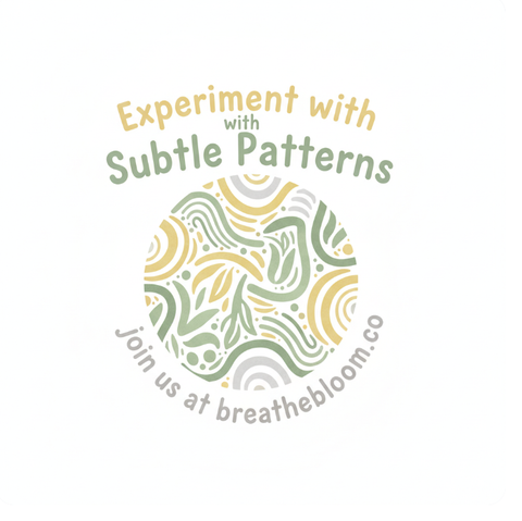 wellness logo for 'women over 40' with colors: Pastel Yellow, Sage Green, Light Gray; breathebloom.co