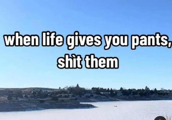 When life gives you pants, shit them