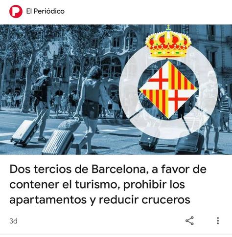 Dos tercios de Barcelona, a favor de contener el turismo, prohibir los apartamentos y reducir cruceros