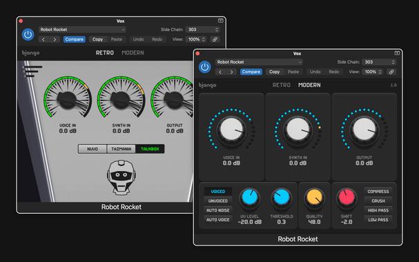 A screenshot of the Robot Rocket vocoder plugin.