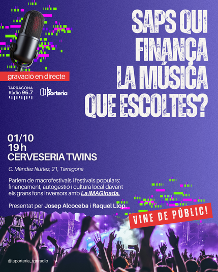 Cartell de La Porteria: Saps qui finança la música que escoltes?