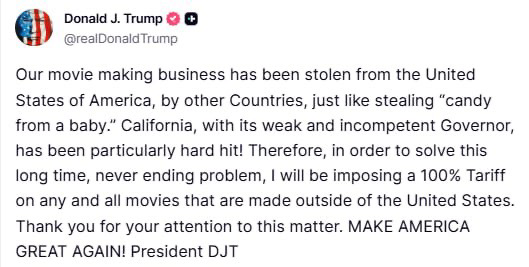 Trump tariffs movies