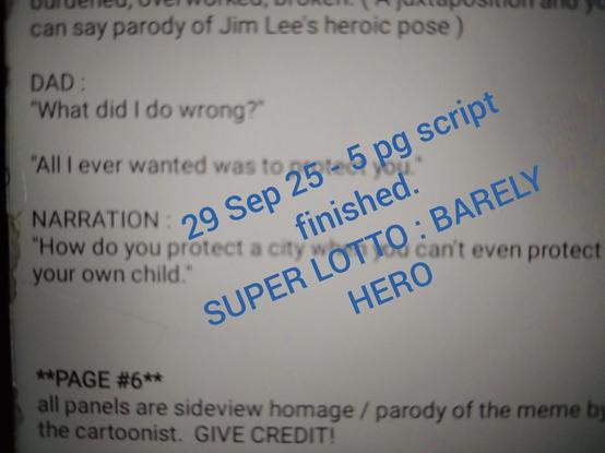 RISE AND SHINE --> RISE AND WRITE COMIC BOOK SCRIPTS!

SUPER LOTTO c o m i n g 2 0 2 6

_____
0558 am MON 29Sep25
__________

#comics #webcomics #comicbook #indiecomics #smallpresscomics #indie #superlotto #michaeloeur #rathaoeur #etcomics #ioi #art #artist #superhero #pay #2026