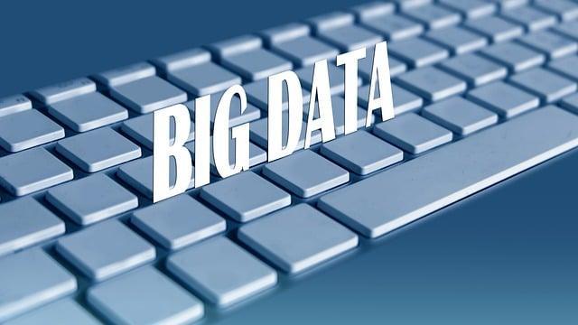 Big Data in white letters on a keyboard.
