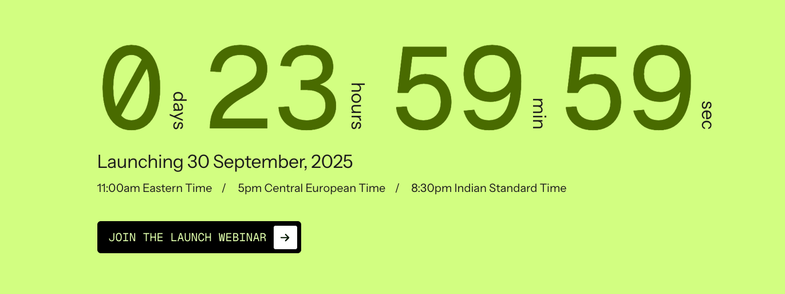 Countdown to launch showing less than 24 hours!