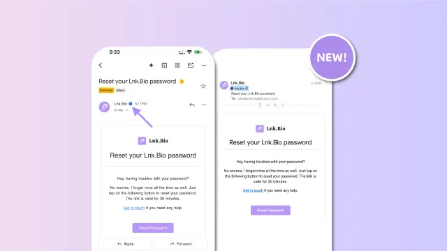 Screenshot showing the blue tick on Apple Mail and Gmail