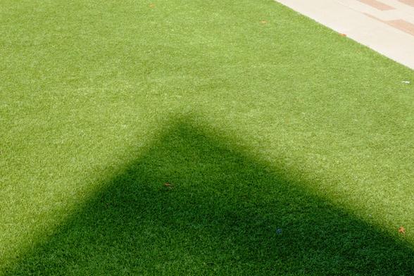 Green astroturf with a shadow 