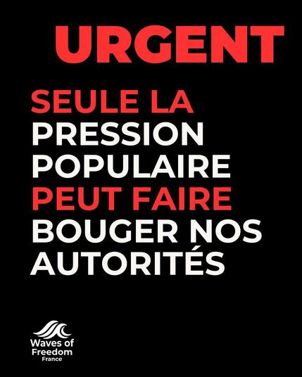 ecriture rouge et blanc sur fond noir
SEULE LA PRESSION POPULAIRE PEUT FAIRE BOUGER LES AUTORITES