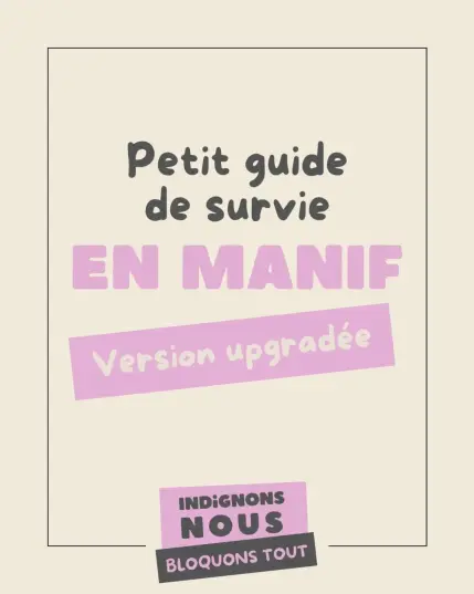Visuel N°1 du petit guide de survie en manif : Affiche de présentation