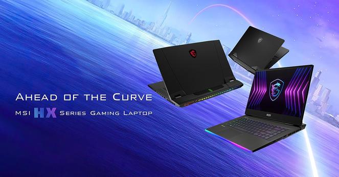 Ordinateurs portables MSI avec éclairage RGB, symbolisant la gamme gaming et innovation de la marque MSI