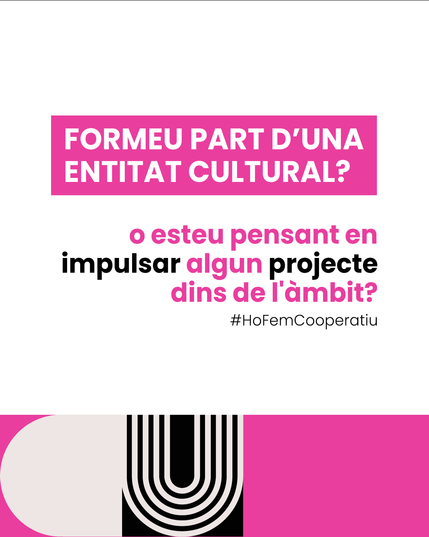 Cartell publicitari on s'ofereix assessorament als projectes culturals per part de CoopCamp