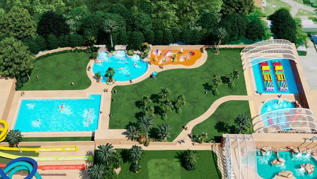 More water park at Camping La Sirène, France
Re-investment and renewal of the experience of its loyal public, with the expansion of its water park by 4,600 m2.
