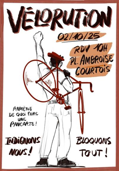 Affiche de la vélorution, jeudi 2 octobre à 10h00 place ambroise courtois