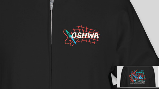 oshwa merch with pocket design and back design
