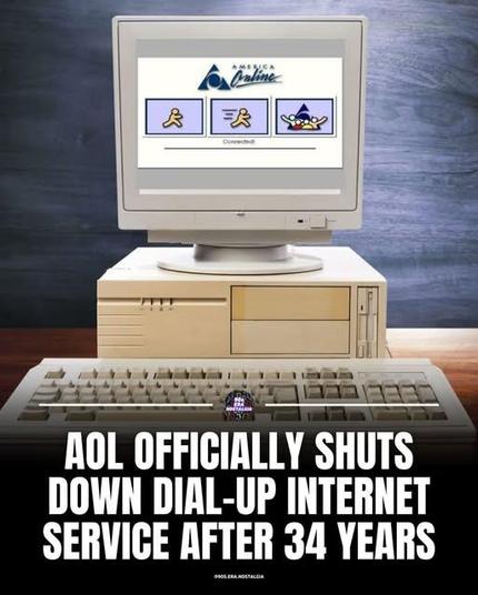 AOL shut down my Internet for good :) RIP DIAL UP