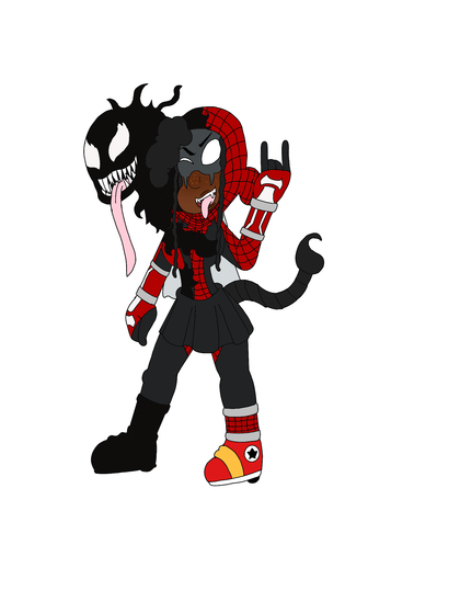 Bonnie Marsden as the 01 Spider with the Venom Symbiote