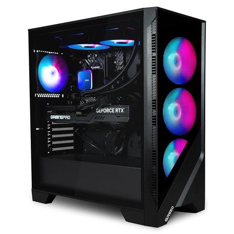 PC Gamer avec processeur AMD Ryzen 5 5500, carte graphique NVIDIA RTX 5060 Ti 16G, 32 Go de RAM et boîtier ARGB moderne