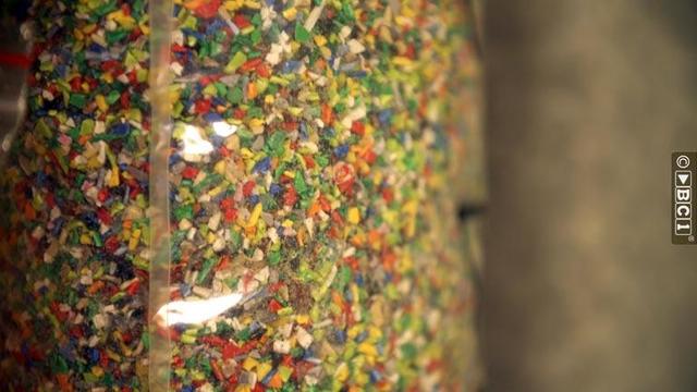 Kunststof granulaat van gebruikt plastic