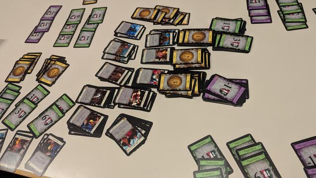 Dominion deckbuilding: cave, bureaucrate, festin,  forgeron, milice, voleur, festival, laboratoire, mine, sorcière.