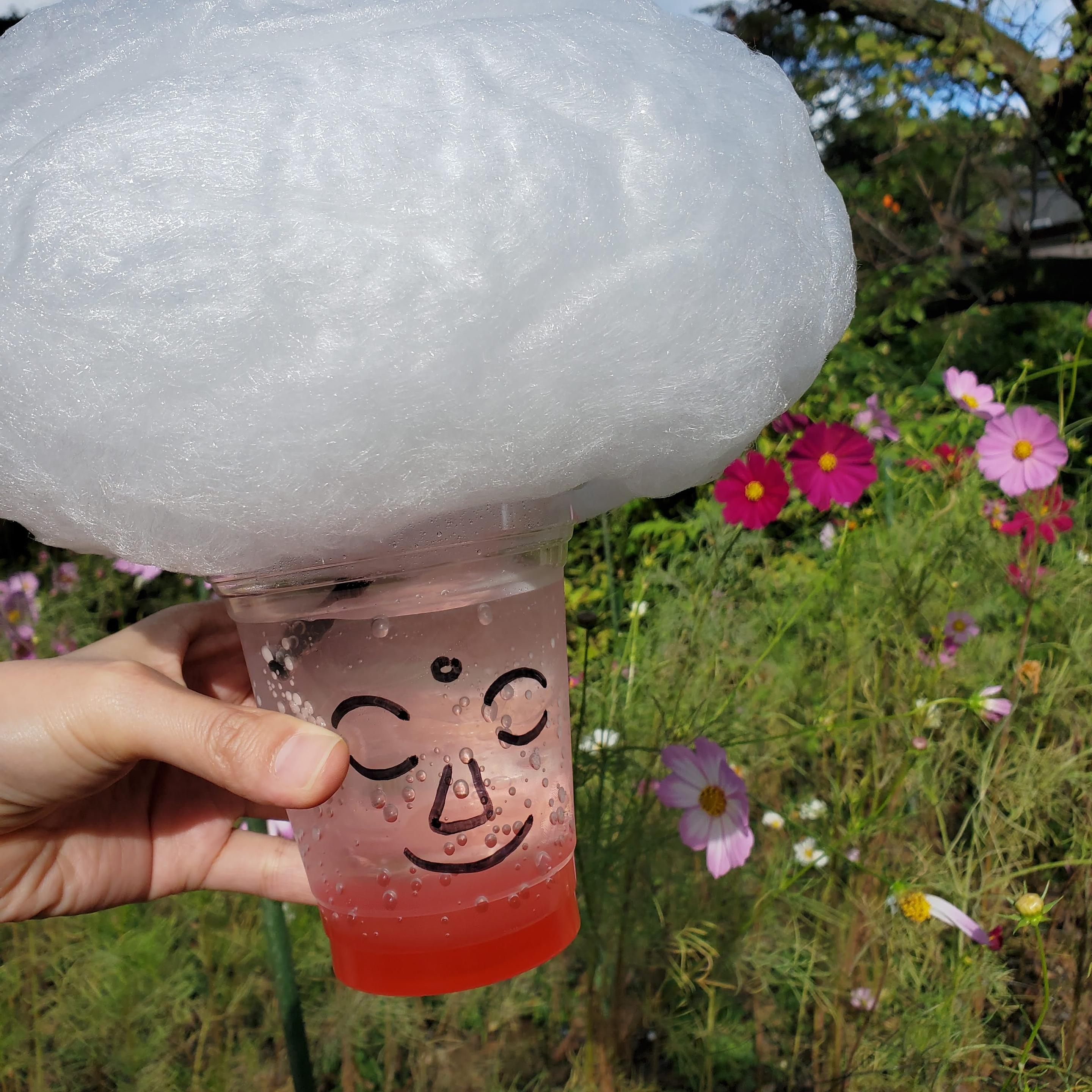The 'Great Buddha soda', a soft drink topped with a big afro made from cotton candy.