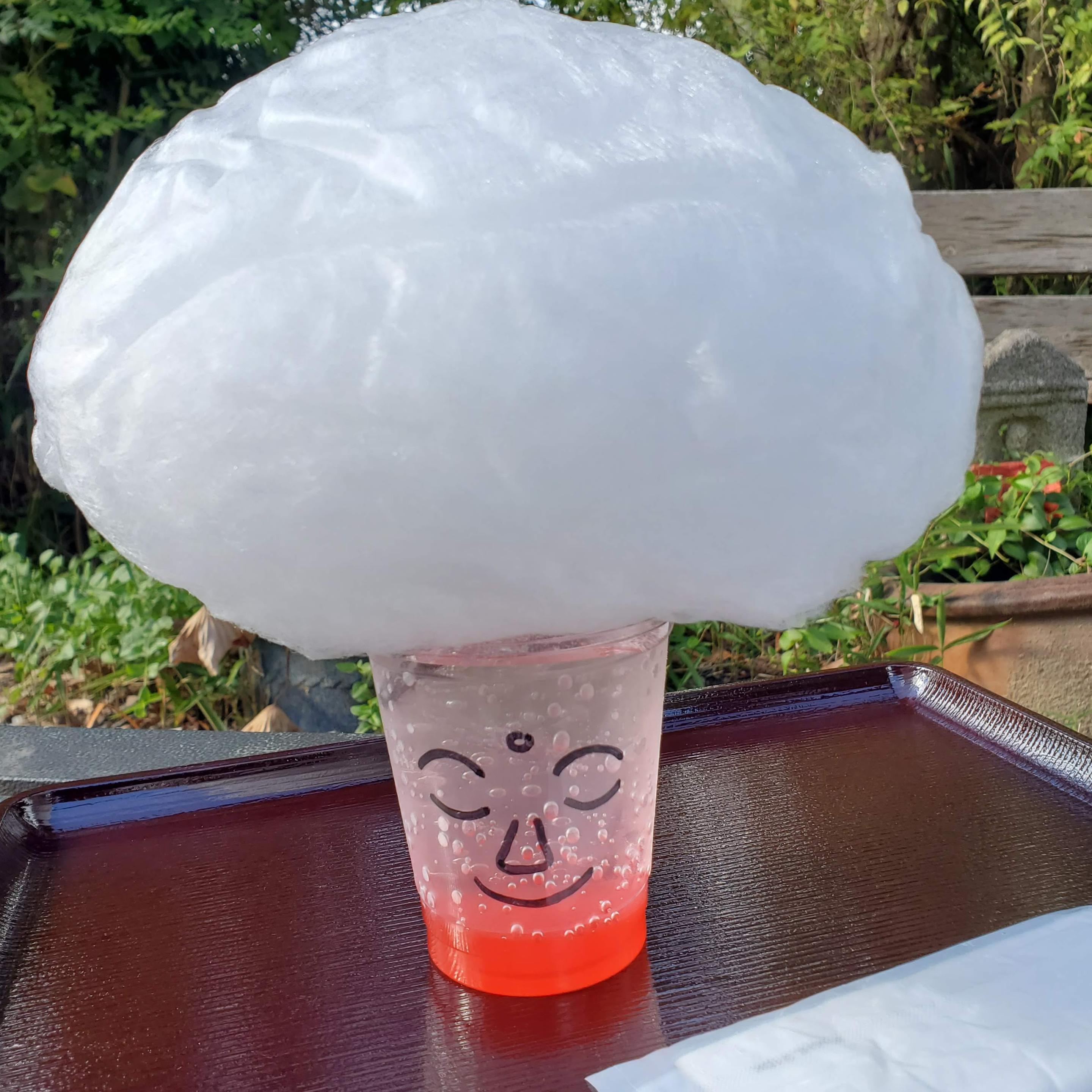 The 'Great Buddha soda', a soft drink topped with a big afro made from cotton candy.