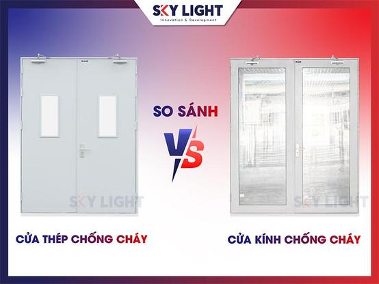 So sánh cửa thép chống cháy và cửa kính chống cháy