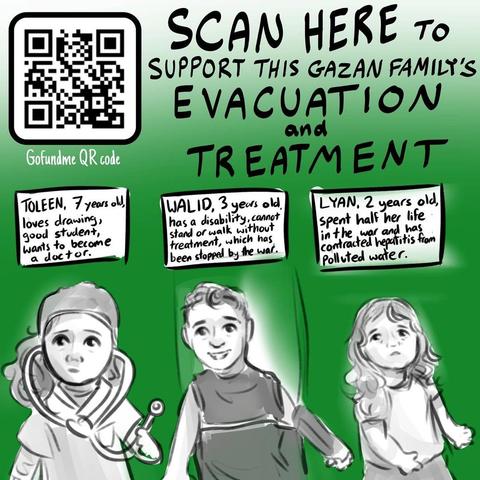 My 3 children in Gaza are struggling every day. Toleen (7) dreams of becoming a doctor, Walid (4) needs treatment for his disability, and Lyan (2) suffers from illness caused by unsafe conditions. We are striving to provide them with security and a dignified life. Please support us if you can. 🙏💚