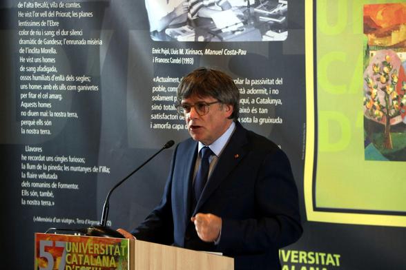 El president de Junts, Carles Puigdemont, ha participat a l'UCE