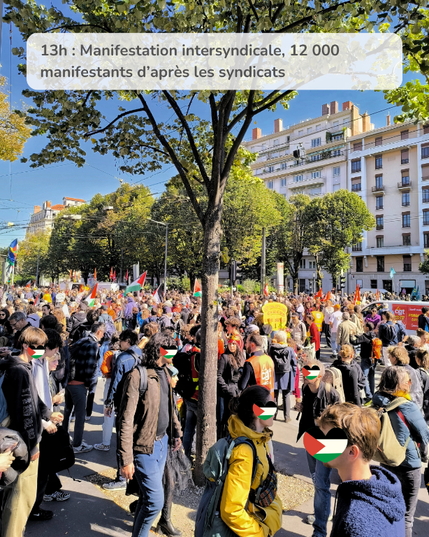 Photo de la manifestation où l'on voit des milliers de manifestant.es à Jean Macé