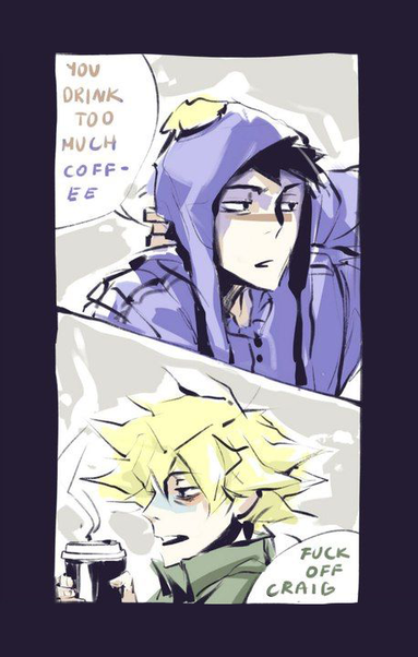 Fanart of Southpark's Craig Tucker and Tweek. kanda3egle | https://linktr.ee/kanda3egle