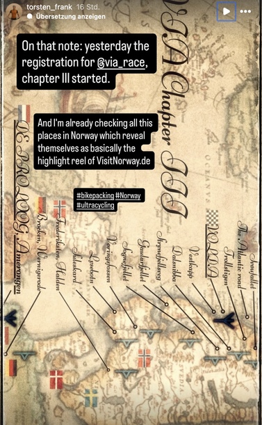 On that note: yesterday the registration for ©via_race, chapter Ill started.

And I'm already checking all this places in Norway which reveal themselves as basically the highlight reel of VisitNorway.de