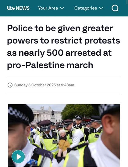 Police to be given greater powers to restrict protests as nearly 500 arrested at
pro-Palestine March
