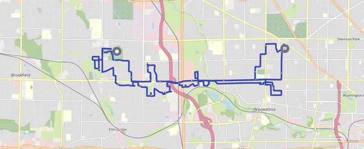 Map of a bike ride.