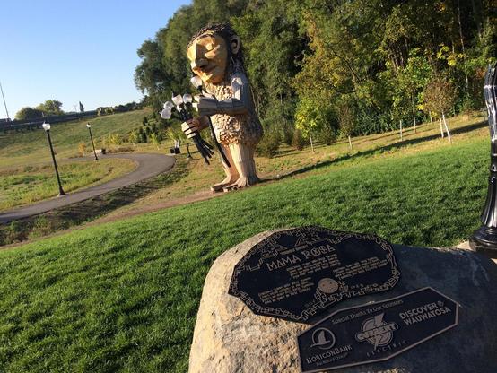 A Thomas Dambo troll in Wauwatosa, Wisconsin.