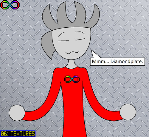 AUCTOBER 2025
06: TEXTURES
Mercury feels satisfied of the diamond plate background, his eyes closed as he happily says "Mmm... Diamondplate."