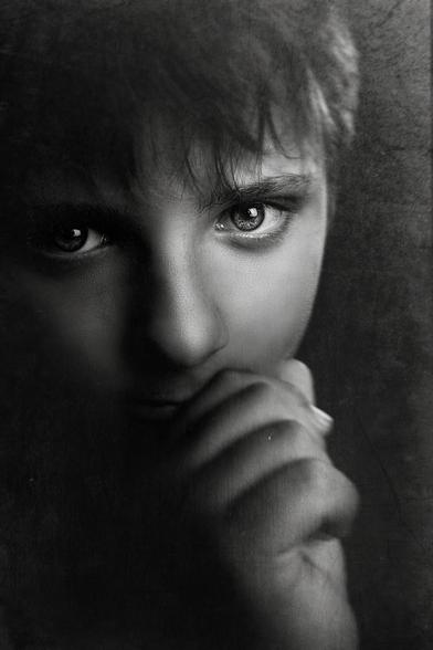 Portrait noir et blanc.
