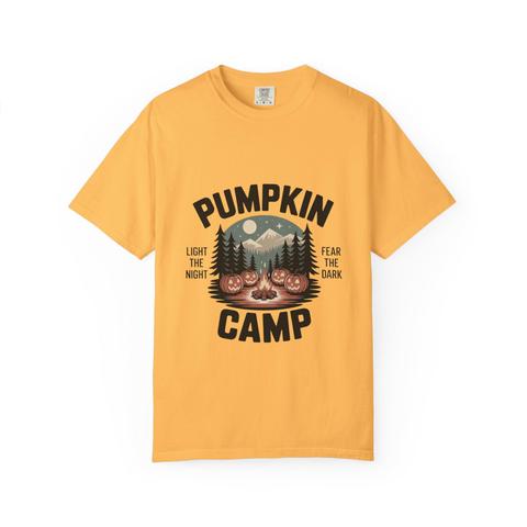 Pumpkin Camp T-shirt, Cozy Autumn Tee, Halloween Shirt, Unisex Graphic Tee, Fall Outing Apparel