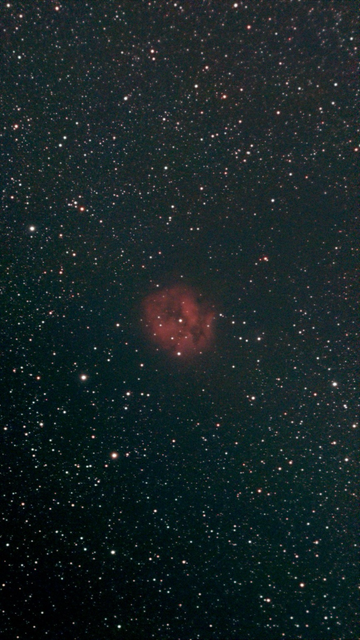 IC 5146 The Cocoon Nebula - unprocessed image. It gets its name from being a bright emission/reflection nebula surrounded by a dense, dark cloud (Barnard 168), like a cocoon hiding new stars.