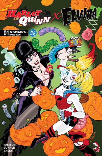 Dynamite Preview: Harley Quinn X Elvira #1