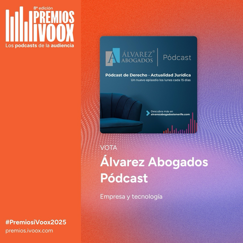 Comienzan los votos en los Premios iVoox 2025. En la categoría de empresa y negocios se encuentra Álvarez Abogados Pódcast. Puede votar ahora por su pódcast favorito. Su colaboración es importante para nosotros. https://go.ivoox.com/wv/premios25?c=2862  #alvarezabogados #podcast #podcasderecho #derecho #premios #votaciones #ivoox #internet #redessociales  