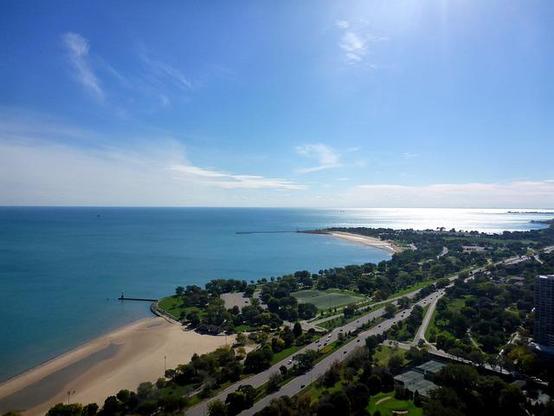 Lake Michigan als Beispiel für zumindest teilweise gelungenen Umweltschutz.