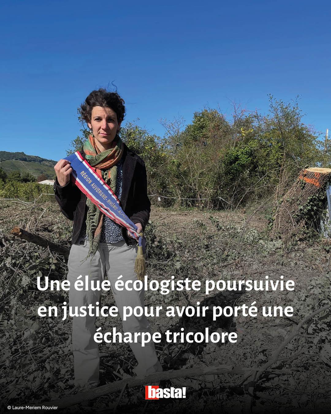 Une élue écologiste poursuivie en justice pour voir porté une écharpe tricolore.