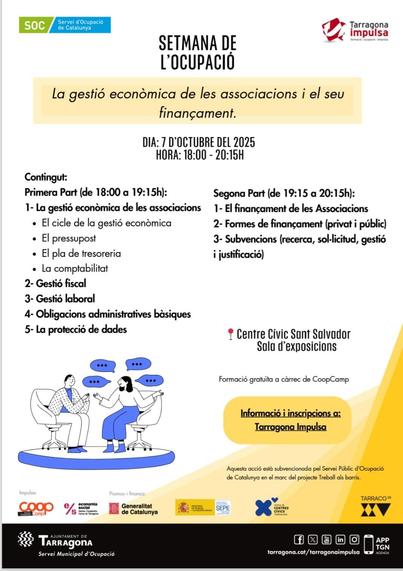 Gestió econòmica d'associacions i cerca de noves vies de finançament.