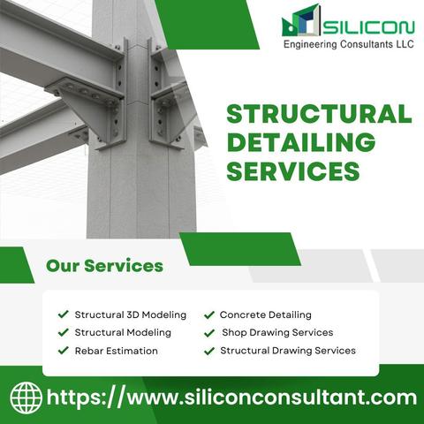 Silicon Consultant LLC offers comprehensive Structural Detailing Services, providing precise shop drawings for beams, columns, slabs, and foundations designed to accommodate dead loads, live loads, and various forces, including wind and seismic activity.
